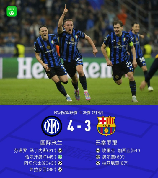 2025年度十大战报：国米4-3巴萨居首，国青遭绝杀无缘世青赛