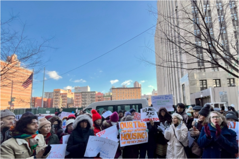 华埠居民集会反对“巨型监狱”计划 吁改推100%可负担住房